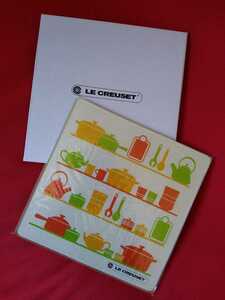 【新品未使用】ル・クルーゼ(Le Creuset)ガラスキッチンプレート〈非売品〉◆ガラス強化製品◆約20×20cm◆キッチンプレート