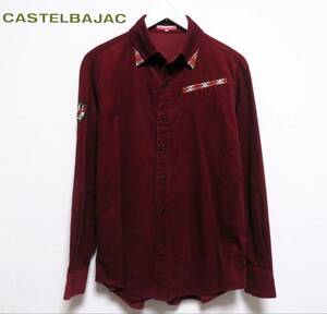 新品同様 未使用 CASTELBAJAC +2NATURE カステルバジャック コーデュロイシャツ 長袖 ロゴワッペン メンズウエア 紳士 ライカ 秋冬物