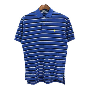 Polo by Ralph Lauren ポロ ラルフローレン ポロシャツ ボーダー ブルー (メンズ M) 中古 古着 R5567