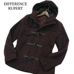 DIFFERENCE RUPERT ルパート 秋冬 ウール混 メルトン★ ダッフル コート Sz.XL　メンズ 紫　A3T13934_B#N