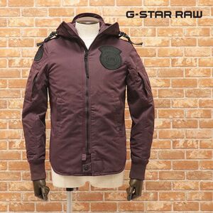 1円/秋冬/G-STAR RAW/Mサイズ/中綿ブルゾン BATT HDD OVERSHIRT L/S 83552F-7348-1545 ミリタリー調 ワッペン 新品/赤/ボルドー/jt238/