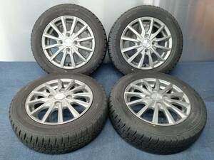 ★8-9分山★22年製★ ダンロップWINTER MAXX WM02 155/65R13　社外ホイール 13×4J +43 4H-100 4本セット スタッドレス 軽自動車等　G450