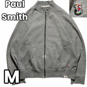 【洗練されたデザイン】　ポールスミス　PaulSmith　 ジップアップパーカー 古着 オーバーサイズ スエット スウェット　M　グレー