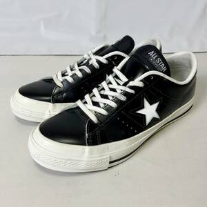 貴重 日本製 正規品 CONVERSE ONE STAR J コンバース ワンスター レザー ジャパン ローカットスニーカーブラック 黒白 27cm