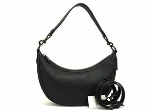 1円 ■極美品■ COACH コーチ CP099 アリア レザー 2WAY ハンドバッグ ショルダーバッグ 斜め掛け ブラック系 FD0432