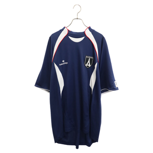 BALENCIAGA バレンシアガ 21AW JERSEY LOGO SOCCER TOP ジャージ ロゴサッカートップ 半袖Tシャツ カットソー ネイビー 641664 CA63081