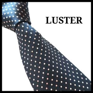 新品 LUSTER ドット柄 ネクタイ ブルー系 光沢 卒業式 入学式 就活 ビジネス 仕事 商談 