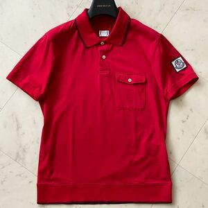 未使用級★ MONCLER GAMME BLEU モンクレール ガムブルー byトムブラウン MAGLIA POLO ポロシャツ 半袖 M コットン ITALY製 ゴルフウェア