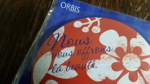 オルビス　ORBIS　缶ミラー　コンパクトミラー　本体：ブリキ　鏡：ガラス　日本製　非売品・新品・未開封