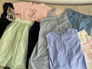 キッズ服　子供服　まとめ売り　140センチ　ドレス　ワンピース等 ワンピース Tシャツ 女の子 カットソー 古着 トップス