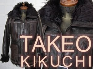 80％OFF！1.6万▼タケオキクチ(THE SHOP TK MIXPICE)総裏ファーブルゾンM▼フェイクレザー▼