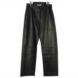 未使用品 スタジオニコルソン STUDIO NICHOLSON LEATHER BENTLEG PANTS レザー ワイド パンツ 1 黒 ブラック SNW-912 メンズ