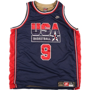 古着 ナイキ NIKE TEAM NBA ドリームチーム マイケルジョーダン ゲームシャツ レプリカユニフォーム メンズXXL /evb002716