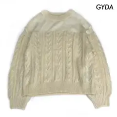 GYDA ジェイダ★SHEERショルダーケーブルニット TOPS アイボリー