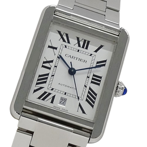 カルティエ Cartier 時計 メンズ ブランド タンクソロ XL デイト 自動巻き AT ステンレス SS W5200028 シルバー スクエア 磨き済み