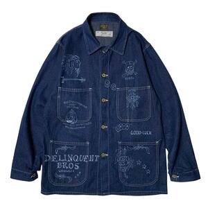 DELINQUENT BROS ハンドペイント カバーオール O.C CREW STYLE GLADHAND GANGSTERVILLE WEIRDO NORTH NO NAME vintage ロカビリー 50s