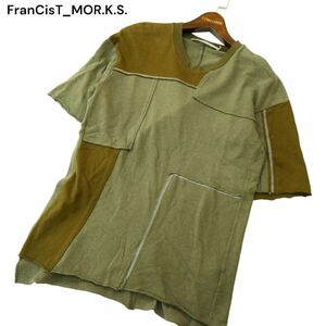 FranCisT_MOR.K.S. フランシストモークス 春夏 切替デザイン★ 半袖 パッチワーク カットソー Tシャツ Sz.2　メンズ 日本製　A4T05556_5#A