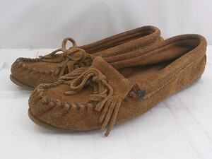 ◇ MINNETONKA ミネトンカ 402 KILTY SUEDE MOC モカシン シューズ サイズ6 キャメル系 レディース E