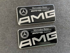 AMG メルセデスベンツ 車用ステッカー 9*4.2CM カースタイリング アルミ製 2枚入 エンブレム デカール アクセサリー ●型番513