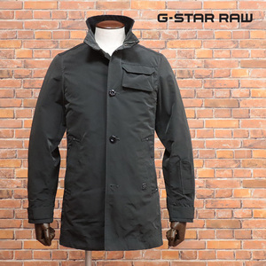 1円/G-STAR RAW/XSサイズ/ハーフ コート UTILITY HB TAPE TRENCH D18985-C553 しっとり 微撥水 無地 シンプル 新品/黒/ブラック/jh246/