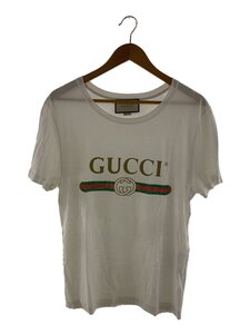 GUCCI◆Tシャツ/XS/コットン/WHT/440103-X3F05/ロゴウォッシュオーバーサイズ