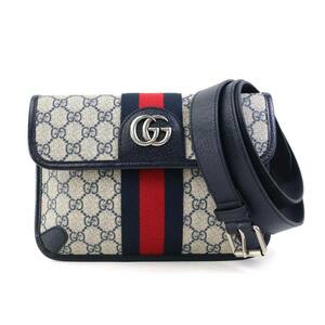 グッチ GUCCI ウエストバッグ ベルトバッグ オフィディア GGスプリームキャンバス ネイビー e59015a