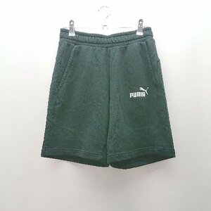 ◇ puma ウエストゴム スウェット スポーティー ハーフ ブランドロゴ パンツ サイズS ブラック レディース メンズ E