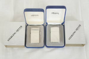 ⑤ STERLING SILVER スターリングシルバー 2000 2001 Zippo ジッポー 2点セット ライター 9705296011