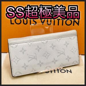 LOUIS VUITTON ルイヴィトン 長財布 タイガラマ ホワイト 白 ポルトフォイユ ブラザNM シルバー金具 正規品 鑑定済み アンタークティカ LV