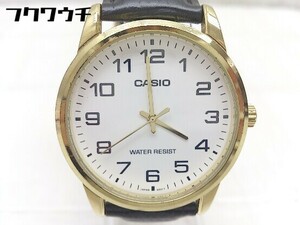 ◇ CASIO チープカシオ 動作未確認 クォーツ 3針 MTP-V001 腕時計 ウォッチ ブラウン ゴールド メンズ