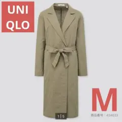 【美品】UNIQLO★リネンコットンコート★カーキ★M