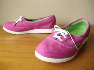 crocs クロックス ロープロ ショート バンプ キャンバス プリム スニーカー US W6 ピンク 12970 lopro short vamp canvas plim sneaker