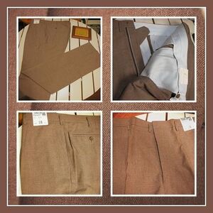 ジャンク市★薄ブラウン brown 無地 薄地ドレスパンツ W-88cm