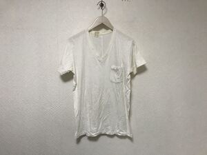 本物エヌハリウッドN.HOOLYWOODコットンVネック半袖Tシャツメンズアメカジサーフミリタリービジネススーツ36S白ホワイトインナー日本製