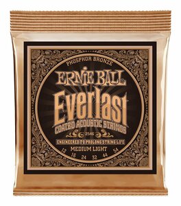 即決◆新品◆送料無料ERNIE BALL 2546 ×1 [12-54] Everlast Medium Light Coated Phosphor Bronze アコースティックギター弦/メール便