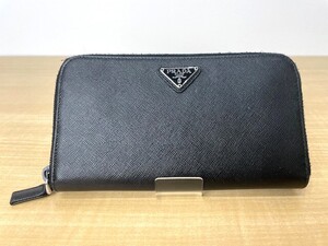 【1750】1円スタート PRADA プラダ SAFFIANO サフィアーノ ラウンドファスナー 長財布 個人長期保管品