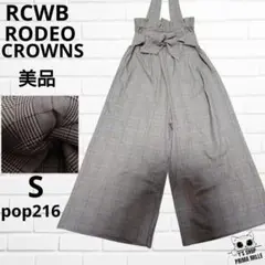 美品 RCWB RODEOCROWNS チェック柄 リボンサロペットpop216