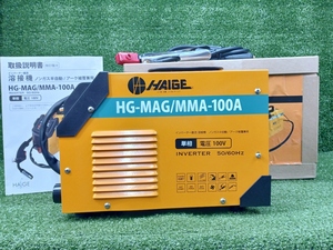 中古 HAIGER ハイガー 半自動溶接機 100V MAG/MMA インバーター アーク溶接 ノンガス 小型 軽量 HG-MAG/MMA-100A