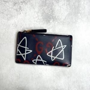 【希少品】 GUCCI グッチ / ゴーストコインカードホルダー フラグメントケース カードケース コインケース ネイビー GHOST 457011