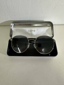 CARIN サングラス ケース付 メガネ アイウェア メガネフレーム シルバー 中古品 （J）