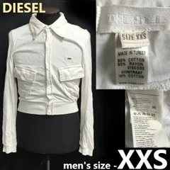 美品★DIESEL/ディーゼル★ショート丈ジャケット【メンズXXS/白デニム】アウター/ブルゾン/ハイウエスト/コットン/Tops/Shirts◆cBH820