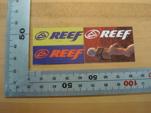 新品 REEF (リーフ)ステッカー（リーフガール＆ロゴ）（紙製）（小小）３枚セット