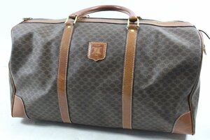 【ト静】 ★ CELINE セリーヌ マカダム ボストンバッグ レザー ブラウン 中古現状販売 状態等画像参照 GA914GCG32