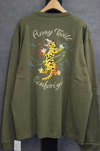 未使用 ARMY TWILL (アーミーツイル) 14OE JERSEY LS TEE TIGER 長袖Tシャツ ロンT / Lサイズ / カーキ / ベトナムタイガー