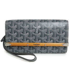 （新品・未使用品）ゴヤール GOYARD モンテカルロ ミニ ヘリンボーン セカンド クラッチバッグ ポーチ カーフ　ウッド グレー イエロー 黄