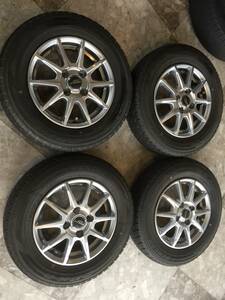 ☆AS1008-7　美品 A-TEC　エ－テック　SCHNEDER　N-BOX　軽自動車等　13×4.00B　+42　4H　100　DUNLOP　DSX-2　145/80R13　4本セット☆