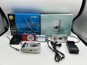 6917-00★♪１円スタート♪デジタルカメラおまとめ6台/Canon IXYDIGITAL/MINOLTA DIMAGE XT/SONY サイバーショット/FinePix/PENTAX/LUMIX★