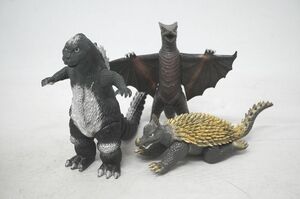 【11-41】 ゴジラ ギャオス アンギラス ソフビ まとめ 特撮 大映 東宝 怪獣 BANDAI バンダイ 人形 フィギュア 玩具 おもちゃ ホビー 当時物