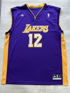 【希少】 NBA ドワイト・ハワード LAKERS ロサンゼルス・レイカーズ HOWARD #12 adidas アディダス ユニフォーム ジャージ バスケ XL　美品