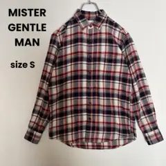 MISTER GENTLE MAN 長袖 ネルシャツ チェック柄 紺 白 赤 S